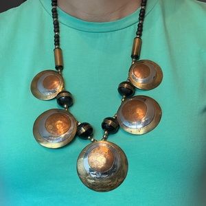 Vintage - chunky multi colored metal statement necklace